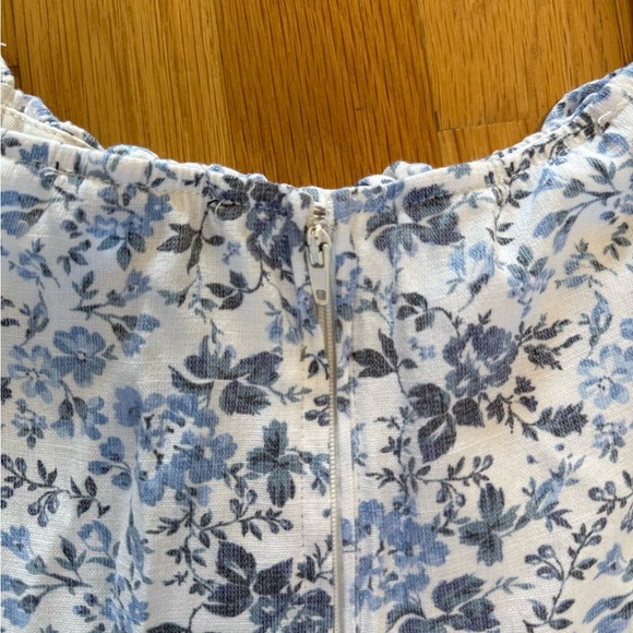 TRIXXI Women's Dress Blue White Floral Mini Puff Sleeve Cottagecore Size small - Picture 12 of 12
